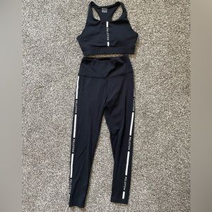 Peloton matching set, Black sports bra and legging set, size small, worn once